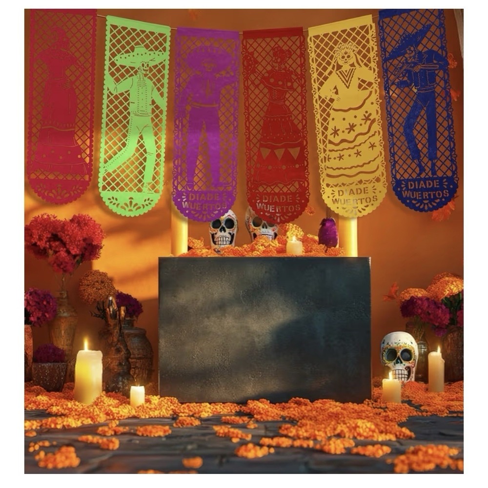 6 Pcs Large Day Of The Dead Decorations For Dia De Muertos Altar